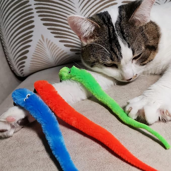 Cat Feather Toys Refills, 10 Pieces Worms Feathers Refills, Cat Wand Replacement Feathers Toy for Indoor Cats