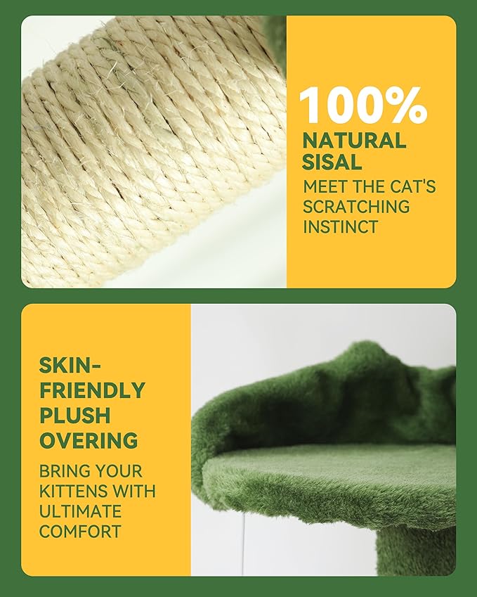 Hoopet 63IN Cat Tree Tower for Indoor Cats Large Adult, Cat Scratching Posts Featuring with Scratching Boards, Wide Plush Perch and Interactive Dangling Balls Ideal for Multi-Cat Households