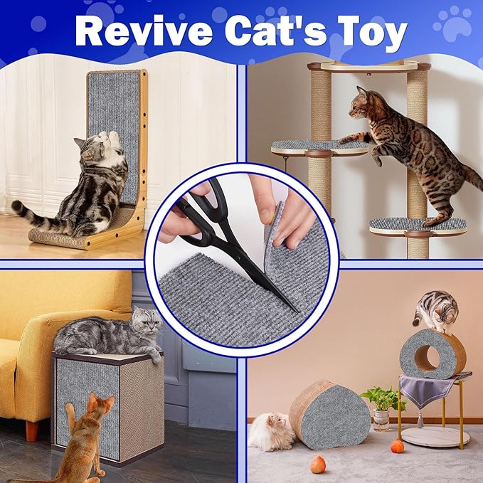 23.6x15.8 Couch Wall Corner Protection for Indoor Cats,Anti Scratch Furniture Protector from Cats Scratching,Trimmable Climbing Cat Scratcher Pad Play Mat Easy Use for Cat Board/Door/Carpet