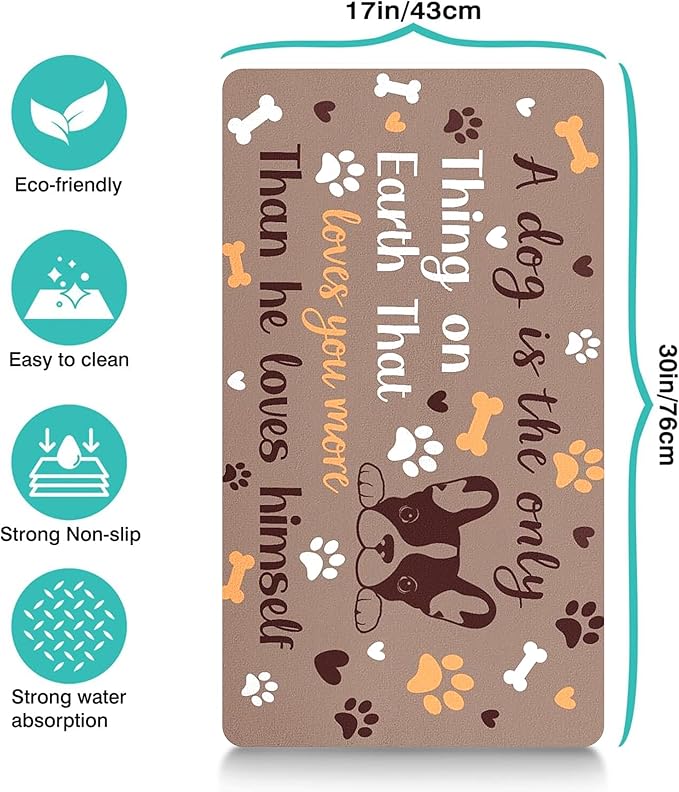 Pet Feeding Mat for Floors Waterproof Dog Mat for Food and Water Absorbent Quick Dry Non Slip mat for Cat Bowls