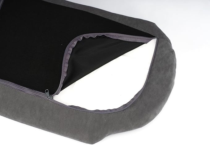 HomSof 26.38" Scandinavian Style Elevated Dog Cat Bed Pet Sofa with Solid Wood Legs and Bent Wood Back with Velvet Cushion,Small Size,Grey+Brown