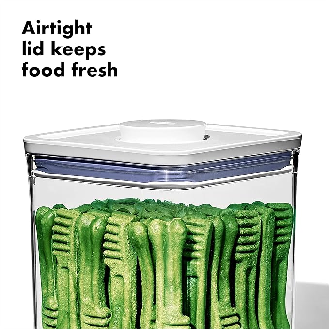 OXO Good Grips Pet POP Container – 2.8 Qt/2.6 L |Ideal for up to 3lbs of Dog Food or 2lbs of Cat Food | Airtight Storage Container | BPA Free (Pack of 8)