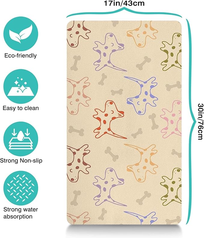 Pet Feeding Mat for Floors Waterproof Dog Mat for Food and Water Absorbent Quick Dry Non Slip mat for Cat Bowls