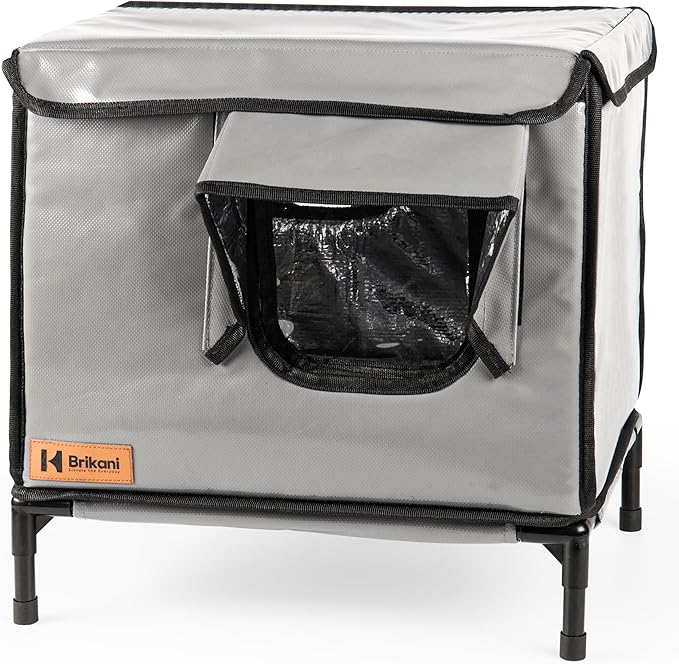 Indoor and Outdoor Cat House - Weatherproof Cat Shelter - Insulated - Elevated House with Plush Cushion - Waterproof Feral Cat House