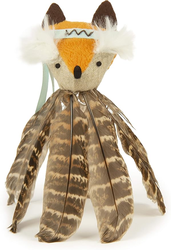 SmartyKat Toss-A-Fox Feather Toss & Chase Cat Toy, Randomly Selected Color - Brown OR White, One Size