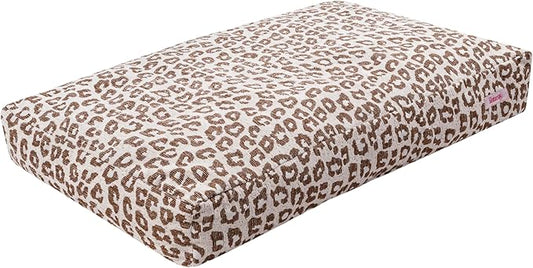 DBD3001E-M Mabel 35" x 23" Designer Modern Ultra Soft Reversible Plush Rectangular Pet Bed with Washable Cover, Modern Leopard
