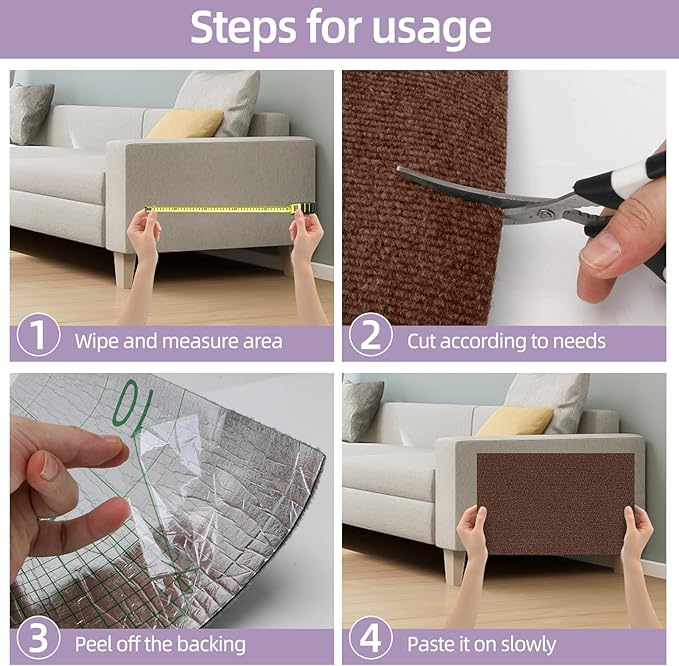 Cat Scratch Mat 78.7"x15.8",Replacement Cat Scratching Post or Cat Scratch Pad,DIY Cat Tree Shelf,Decoration Cat Tower,Protector Couch Furniture or Wall (Bromn)