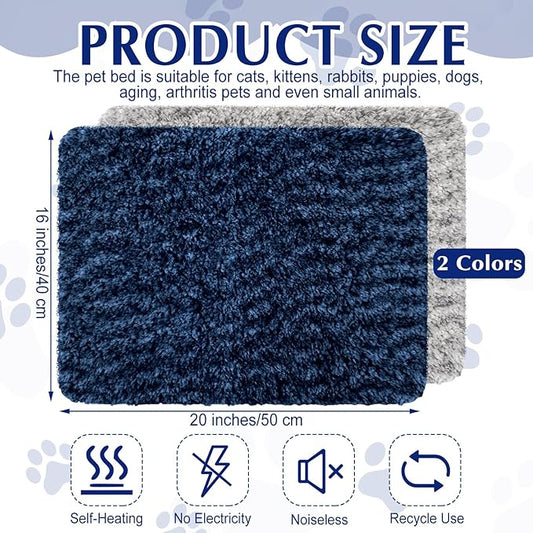4 Pack Self Warming Cat Bed Indoor Self Heating Dog Cat Pad Washable 16 x 20 Inch Thermal Pet Kennel Pad Crate Bed Mat Reflect Body Heat for Outdoor