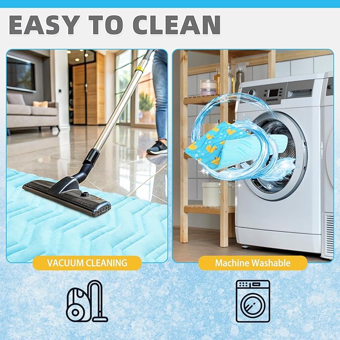 KOOLTAIL Cat Cooling Mat, Upgraded Two Sided Cooling Pad for Dogs Cats Puppy, Soft Pet Sleeping Blanket Keep Cool in Summer with Cute Duck Pattern, Washable Waterproof for Crate Sofa Bed, Blue S