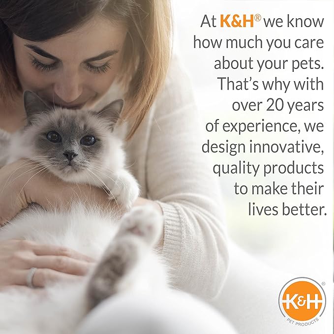 K&H Pet Products Thermo-Pet Cave Heated Cat Bed for Large Cats, Indoor Heated Pet Bed for Dogs & Cats, Covered Cave Pet Tent, Collapsible, Machine Washable, Safety Listed - 17 X 15 X 13in Gray