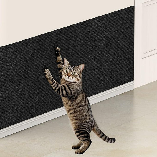 196.8x15.8 Cat Wall Scratcher Mat with Nano Tape,Anti Cats Scratch Furniture Couch Carpet Corner Protector for Indoor,Trimmable Cat Scratching Pad Board Sofa Replacement