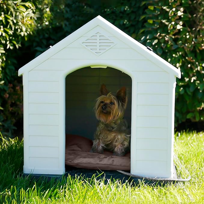 Outdoor Heated Cat Bed, Soft Pet Heating Pad with Steel-Wrapped Cord, Outside Pet Warmer for Feral Cats and Dogs, 19.7" x 15.7", 40 Watts