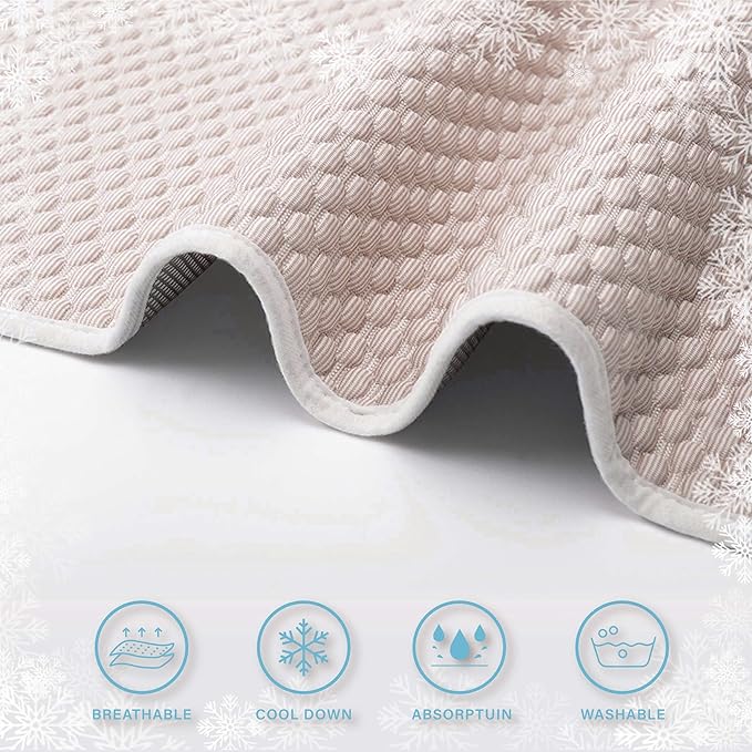 MICROCOSMOS Pet Cooling Mat & Sleeping Pad- Breathable Bubble Surface, EZ Clean. Keep Cooling for Pets, Kids and Adults in Summer.(Brown, 48" x 24")