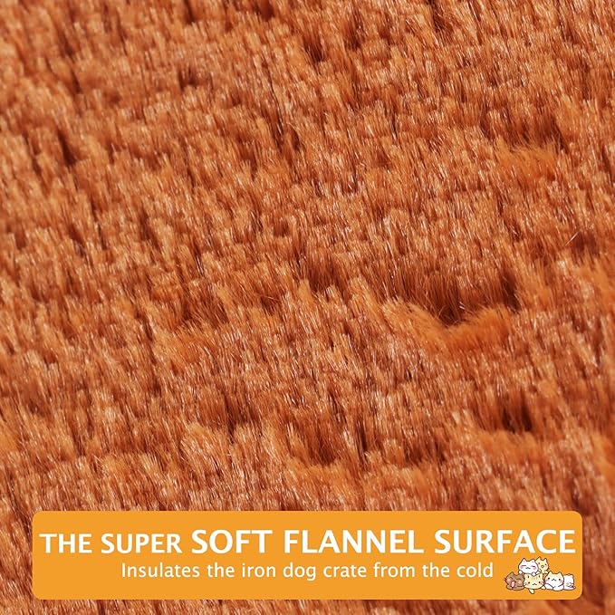 Reversible Dog Bed Mat with Plush and Corn Velvet,Soft Warm Pet Cushion, Dual Purpose Washable Sleeping Mattress Bed for Small Medium Large Dog and Cat XB004 (30"x20", Orange)