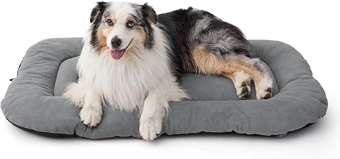 Bedsure Washable Dog Crate Pad for Extra Large Dogs, Anti-Slip Puppy Kennel Dog Bed for Crate - Ultra Soft Fleece Flat Thin Pet Mat (Not Chew Proof), Light Grey XXL 47"x29"