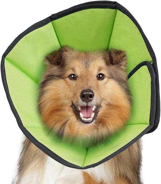 Soft Dog Cone After Surgery: Comfortable Dog Cones Collar for Stop Licking Biting - Adjustable Elizabethan Collar for Dogs fit for Small Medium Large Dogs (Green, XL)