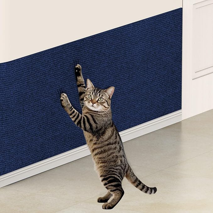 196.8x15.8 Cat Wall Scratcher Mat with Nano Tape,Anti Cats Scratch Furniture Couch Carpet Corner Protector for Indoor,Trimmable Cat Scratching Pad Board Sofa Replacement