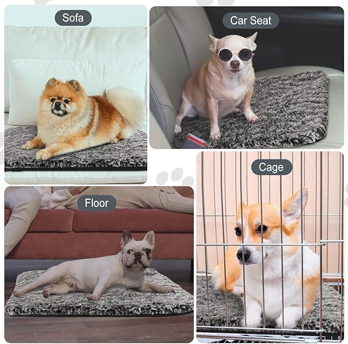 4 Pack Self Warming Cat Bed Indoor Self Heating Dog Cat Pad Washable 16 x 20 Inch Thermal Pet Kennel Pad Crate Bed Mat Reflect Body Heat for Outdoor(16 x 20 Inch,Gray)