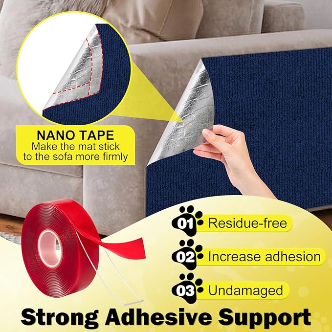 23.6x15.8 Couch Wall Corner Protection for Indoor Cats,Anti Scratch Furniture Protector from Cats Scratching,Trimmable Climbing Cat Scratcher Pad Play Mat Easy Use for Cat Board/Door/Carpet