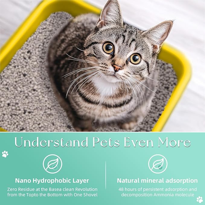 Natural Sodium Bentonite Clay Cat Litter | Dust-Free, Rapid Clumping, Ultra Absorbent, Odor Control, Low Tracking (11LBS)