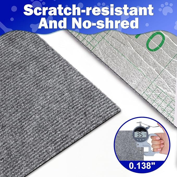 Anit Cat Scratch Couch Furniture Protector,78.7x15.8 Cat Wall Corner Scratcher Pads Mat,DIY Climbing Scratching Carpet Post Board Replacement