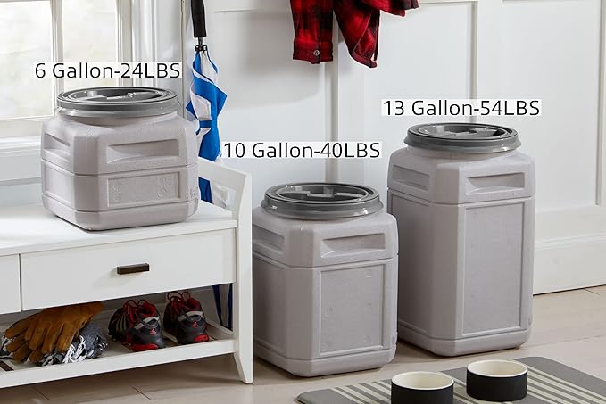Mighty Tuff Airtight Dog Food Storage Container – 10 Gal, up to 40 lb Capacity – Cat and Dog Food Container with Twist Lid & Handles – BPA-Free, Made in USA
