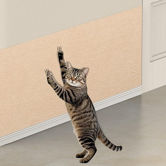 196.8x15.8 Cat Wall Scratcher Mat with Nano Tape,Anti Cats Scratch Furniture Couch Carpet Corner Protector for Indoor,Trimmable Cat Scratching Pad Board Sofa Replacement