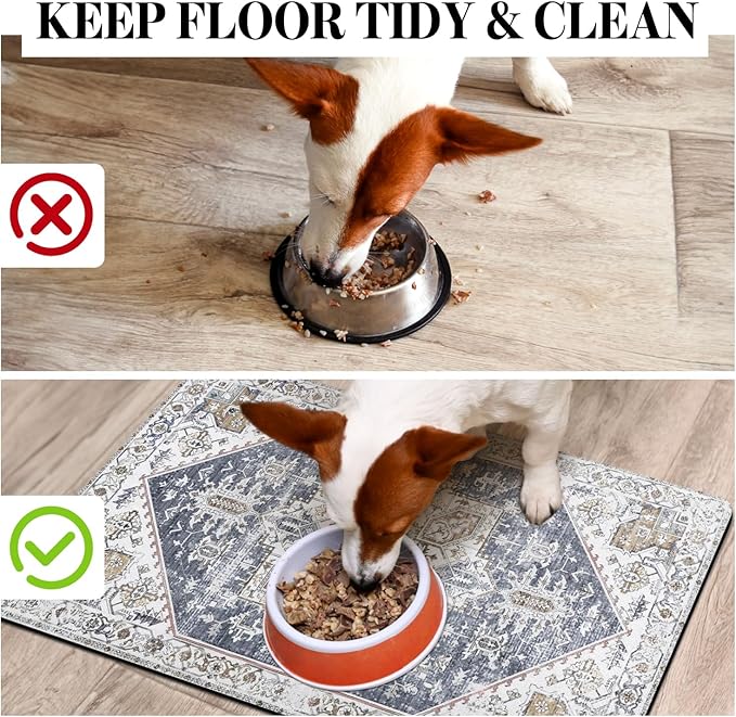 Dog Food Mats for Floors, Absorbent Dog Bowl Mat for Food and Water Dispenser Mat, Quick Dry Cat Food Mat Pet Supplies