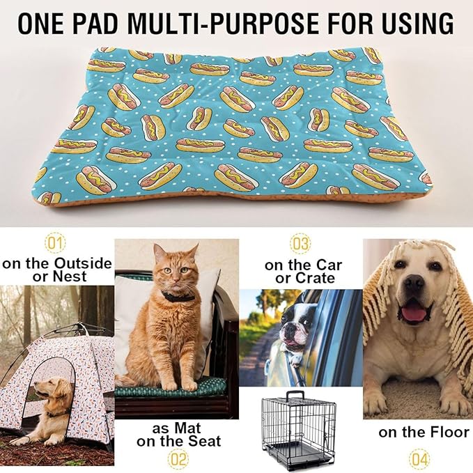 Pet Bed Hot Dog Dog Bed Mat Absorbing Non Slip Pad Pet Sleeping Mat for Small, Medium, and Large Dogs Puppy Cat 36 in x 24 in