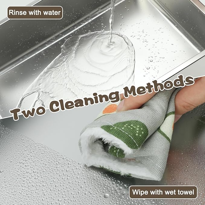 Rypet 2 Packs Stainless Steel Litter Box Metal Litter Box for Cats High Back Litter Boxes Non-Stick Cat Poop Box,Easy to Clean(17.7"*13.8"*3.9")