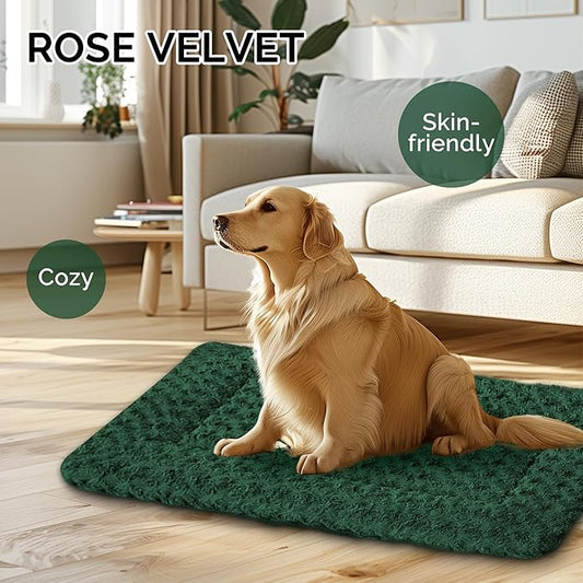 Dog Bed Mat for Small/Medium/Large Dogs Sleeping, Soft, Durable, Washable & Anti-Slip Crate Pads, Reversible Dog Mat Bed Kennel Mat Cat Bed M(30"*20"*1.5")