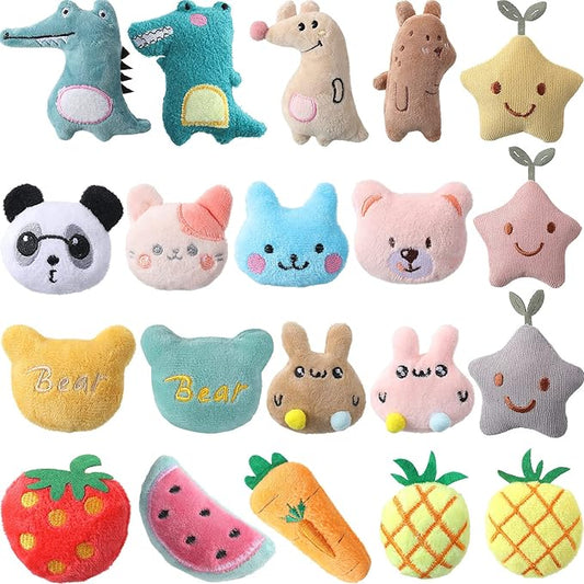 Gejoy 20 Pieces Catnip Toys for Indoor Cat Plush Cat Chew Toys Lovely Kitten Catnip Kitten Entertaining Interactive Kitten Dolls(Lovely)