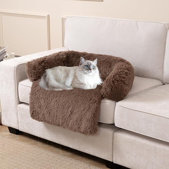 Dogs/Cats Bed Mats, Dog Pad Couch Cover for Dogs, Sofa Style Luxurious Mat for Pets, Waterproof Lining and Nonskid Bottom Perfect on Dog Crate, Cat Cage or in The Car. (Desert Brown, M)