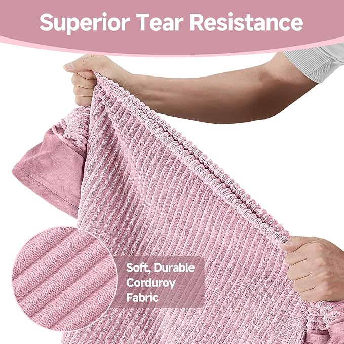 OhGeni Orthopedic Waterproof & Machine Washable Dog Bed for Medium Large Pets, Suitable for Crates, 25D Egg Crate Foam, Non-Slip Bottom & Removable Cover, Invisible Zipper, 35 Inches(Pink)