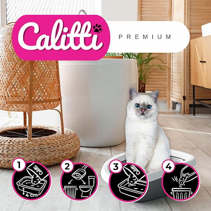 Crystals Premium Cat Litter Non-Clumping - Maximum Odor Control, 99.9% Dust Free, Soft on Paws, Unscented 32 lb (4 x 8 lb Packs)