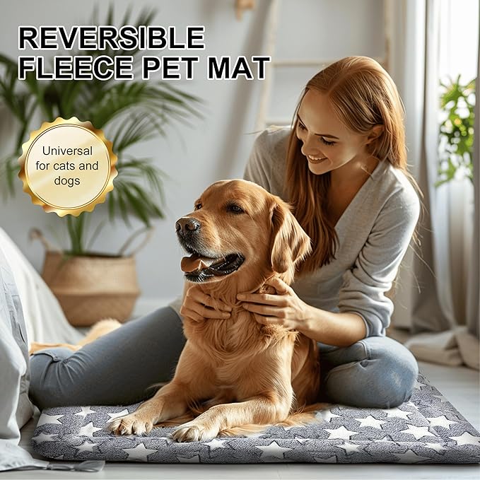 Dog Bed Mat, Reversible Crate Pads for Small/Medium/Large Dogs & Cats Sleeping, Portable & Soft, Dog Beds Crate Pad - Machine Washable Mat Bed Kennel Mat Cat Bed