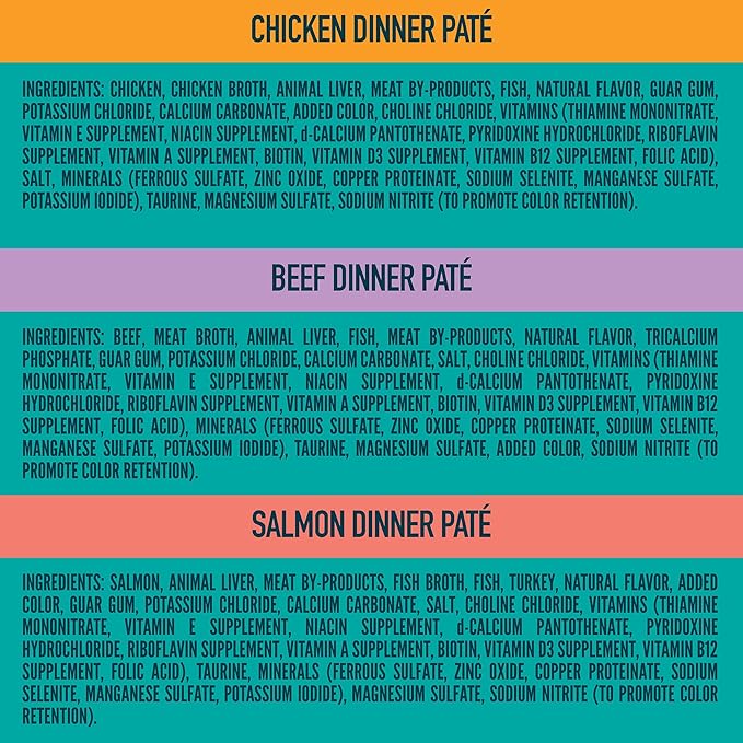 A Strong Heart Canned Wet Cat Food, Chicken, Beef and Salmon Variety Pack - 3 oz Cans (Pack of 24), Made in The USA with Real Chicken, Beef and Salmon