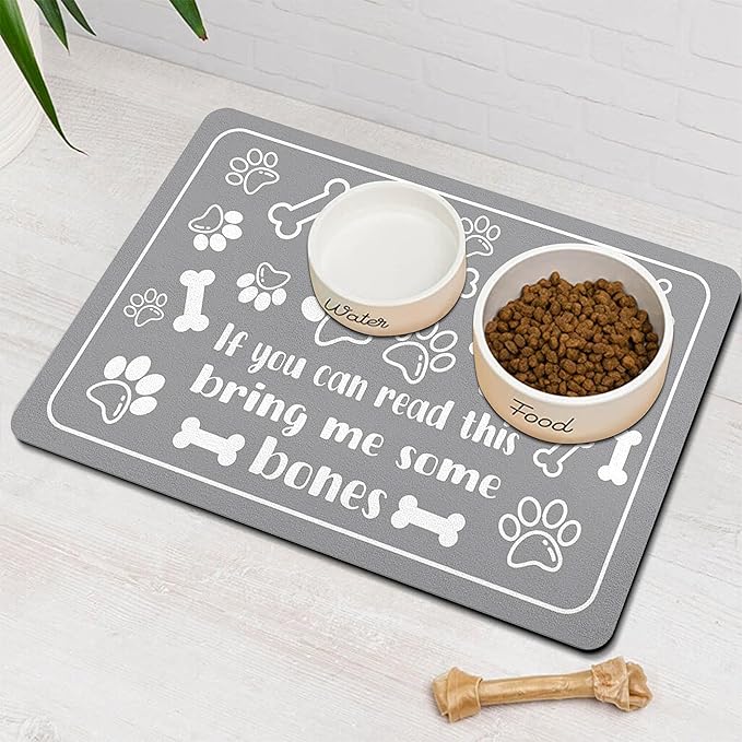 Pet Feeding Mat for Floors Waterproof Dog Mat for Food and Water Absorbent Quick Dry Non Slip mat for Cat Bowls