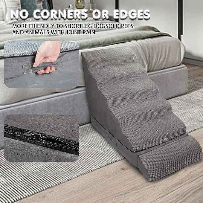 Soft Dog Stairs & Steps for High Beds 28 Inches High Tall, LitaiL Pet Stairs/Steps for High Beds for Small Large Dogs, Non-Slip Dog Ramps for Bed, for Older Cats