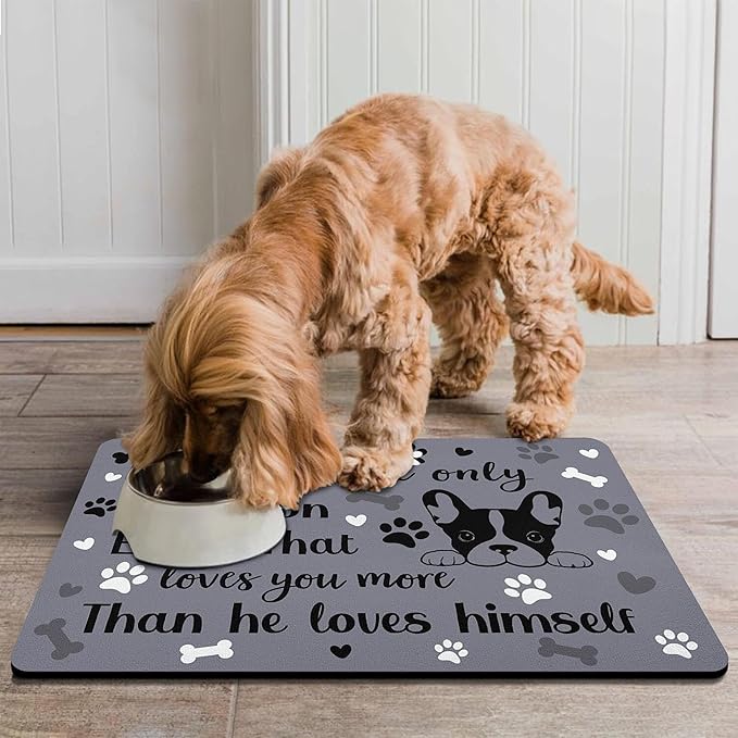 Pet Feeding Mat for Floors Waterproof Dog Mat for Food and Water Absorbent Quick Dry Non Slip mat for Cat Bowls