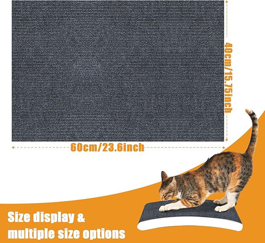 cat Scratching mat Self-Adhesive, Trimmable Furniture Protector for Couch, Sofa, Wall & Cat Trees - Durable Scratch Pad with Nano Tape, DIY Climbing Carpet for Indoor Cats(Dark Grey, 23.6"x15.8")
