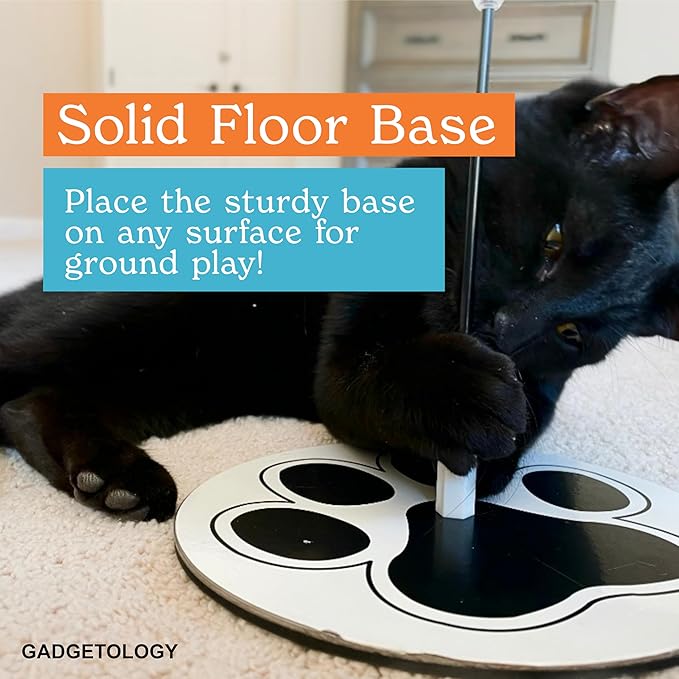 Interactive Bird Simulation Cat Toy Set for Bored Indoor Adult Cats Feather Toy Wand 5 Pcs Natural Bird Feathers Stable Round Base Wand Cat Toys for Indoor Cats Hunting Toys