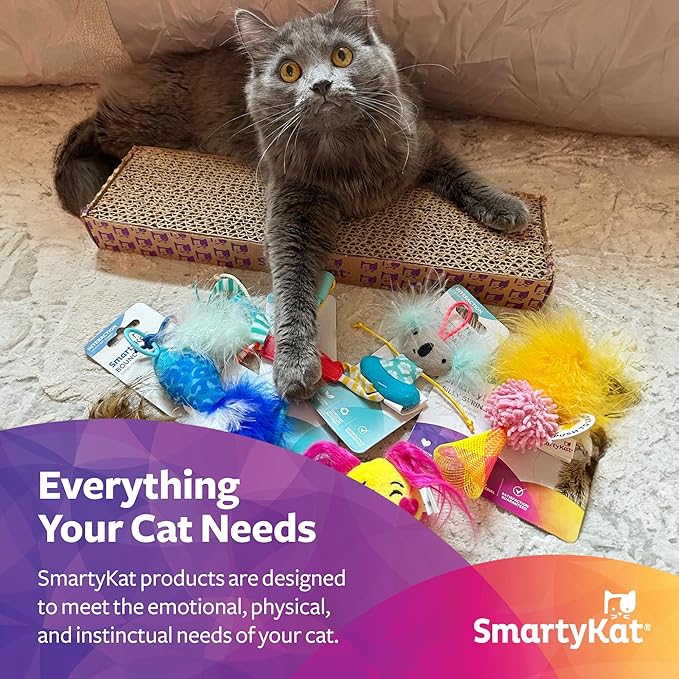 SmartyKat Instincts Prideful Player HappyNip Launch & Chase Cat Toy for Indoor Cats & Kittens, Launchable Toy with Catnip & Silverine