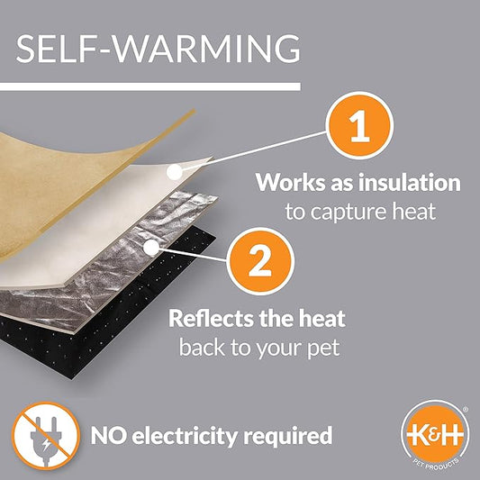 K&H Pet Products Self-Warming Dog Crate Mat, Machine Washable, Mocha Large 25 X 37 Inches (Pack of 2)