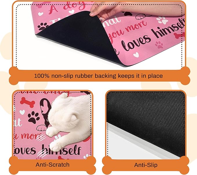 Pet Feeding Mat for Floors Waterproof Dog Mat for Food and Water Absorbent Quick Dry Non Slip mat for Cat Bowls