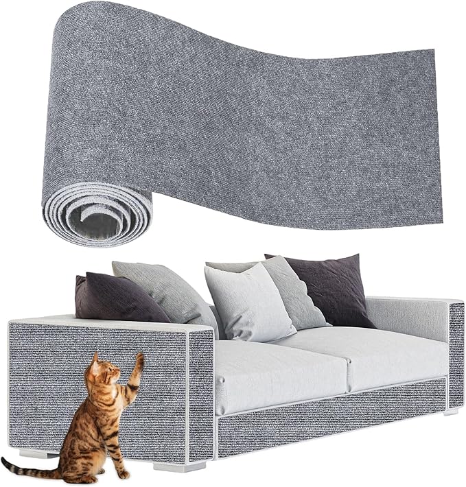 Anit Cat Scratch Couch Furniture Protector,78.7x15.8 Cat Wall Corner Scratcher Pads Mat,DIY Climbing Scratching Carpet Post Board Replacement