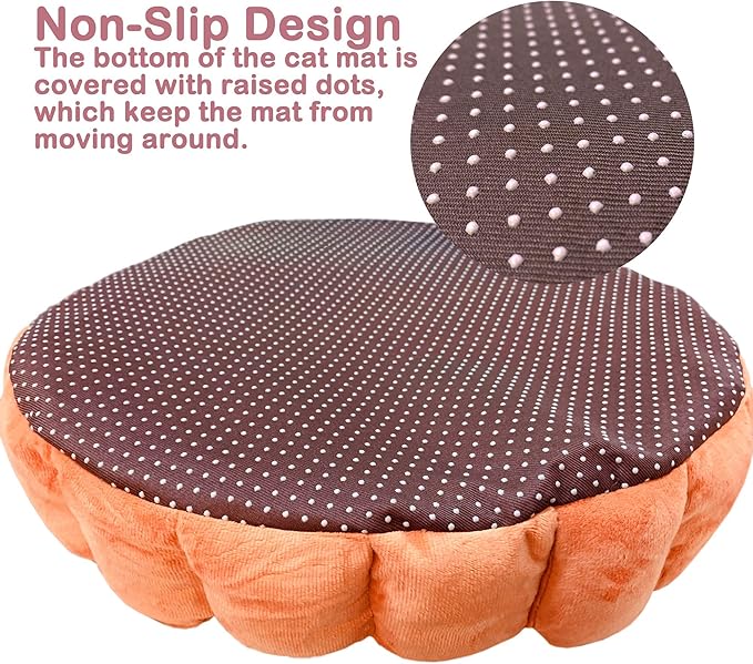 Fashion Pet Cushion Bed Detachable Updated Version Winter Plush Nest Kennel Lovely Tart Warm Comfortable Extended Dog Mat Pad Cat Mat (Tart-Large)