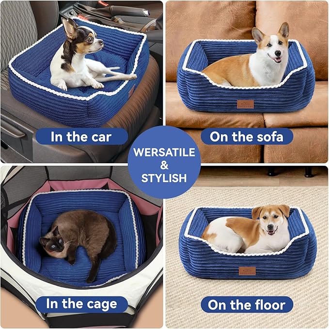 Orthopedic Dog Bed for Medium Dogs,Dog Sofa Beds Supportive Foam Pet Couch Bed with Removable Washable Mat and Nonskid Bottom (Medium, Blue)