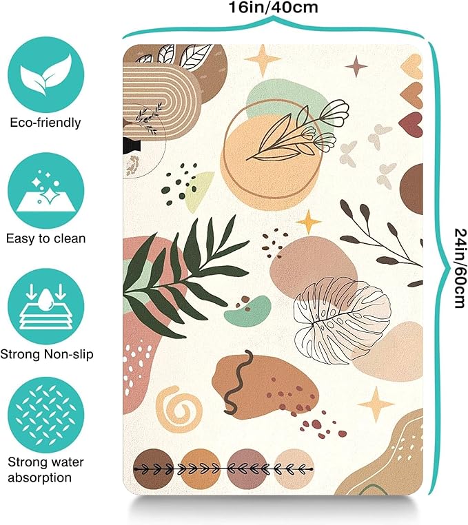 Pet Feeding Mat for Floors Waterproof Dog Mat for Food and Water Absorbent Quick Dry Non Slip mat for Cat Bowls