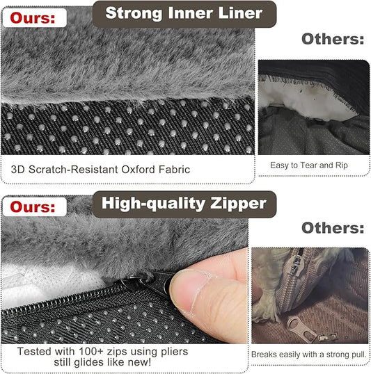 Cat Couch Bed - Cat Bed for Indoor Cats, Calming Pet Sofa Puppy Sleeping Bed with Removable Washable Cover, Cute Dog Couch and Kitty Lounge Chair for 20lbs Cats & Small Dogs(Light Grey)